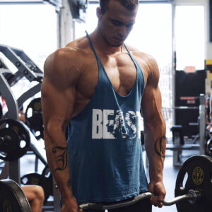 men's fitness sports printed tank top