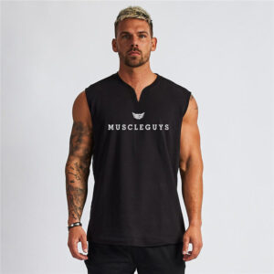 men's v neck loose fitness sports tank top